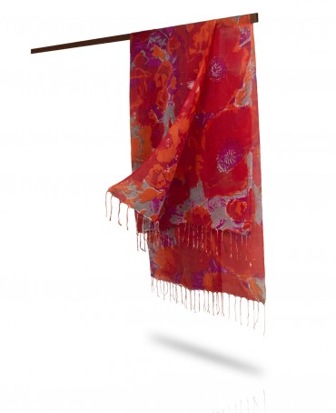 Палантин Женский S23-FLEUR.DU.CIEL/ROSE.CLAIR